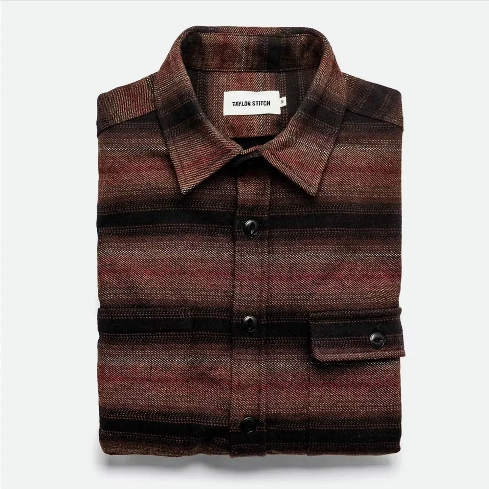 Taylor Stitch Moto Utility Shirt Sunset Stripe 38 /S - Picture 5 of 9